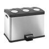 Rejoice Thùng rác phân loại đạp chân 12+12+12L Inox mờ