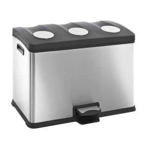 Rejoice Thùng rác phân loại đạp chân 12+12+12L Inox mờ