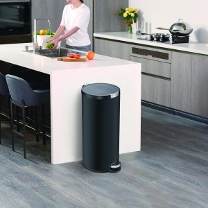 Artistic Thùng rác đạp chân 30L Đen mờ