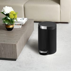 Artistic Thùng rác đạp chân 12L Đen mờ