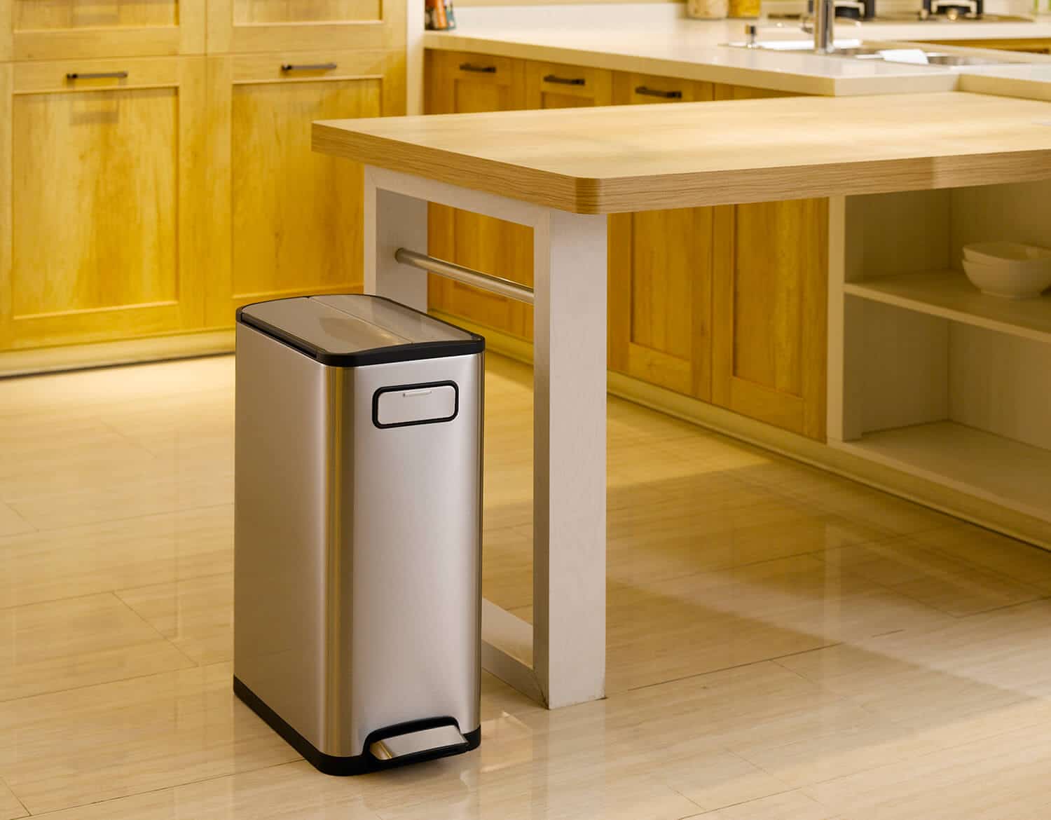 Ecofly Thùng rác đạp chân 30L Inox mờ