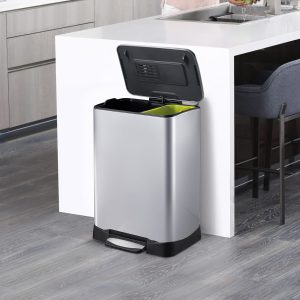 Neo-Cube Thùng rác phân loại đạp chân 28+18L Inox mờ