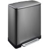 E-Cube Thùng rác phân loại đạp chân 28+18L Đen Steel