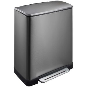 E-Cube Thùng rác phân loại đạp chân 28+18L Đen Steel