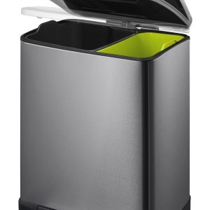 E-Cube Thùng rác phân loại đạp chân 28+18L Đen Steel
