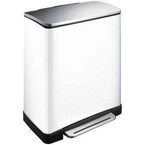 E-Cube Thùng rác phân loại đạp chân 28+18L Trắng