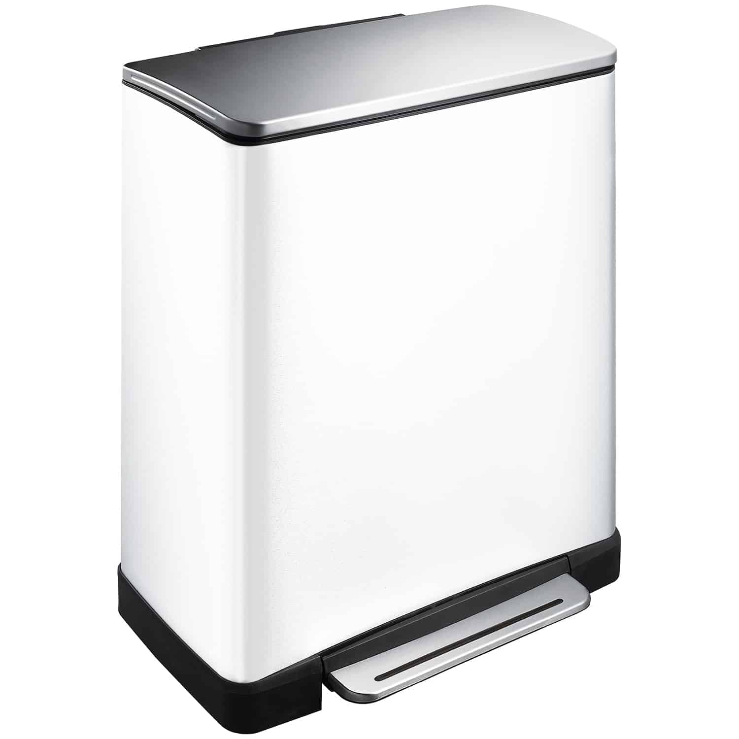 E-Cube Thùng rác phân loại đạp chân 28+18L Trắng