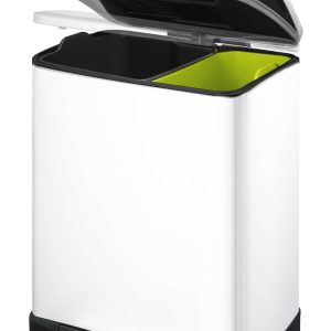 E-Cube Thùng rác phân loại đạp chân 28+18L Trắng