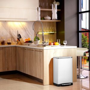 E-Cube Thùng rác phân loại đạp chân 28+18L Trắng