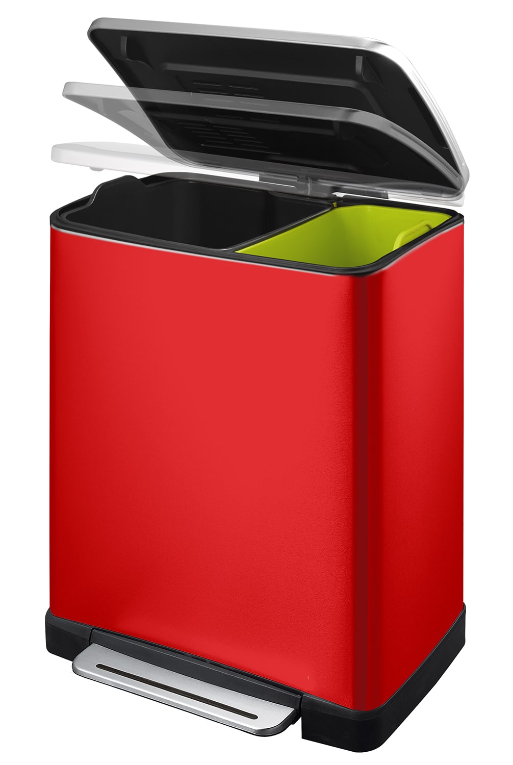 E-Cube Thùng rác phân loại đạp chân 28+18L Đỏ