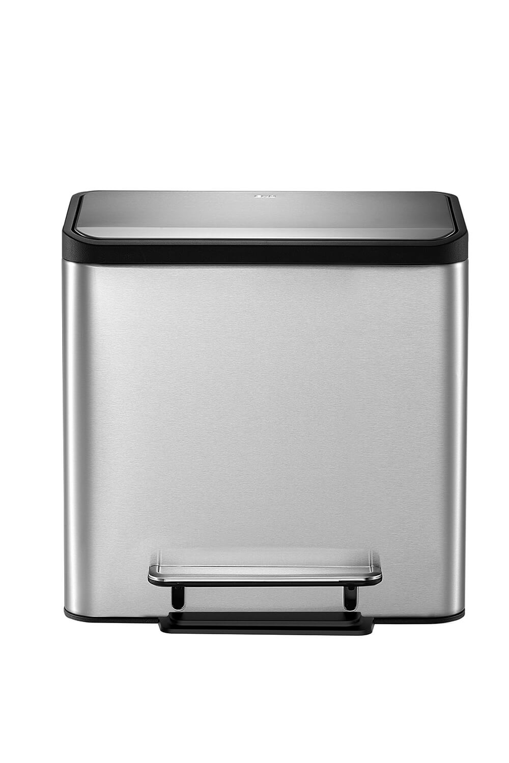 EcoCasa Thùng rác phân loại đạp chân 12+12L Inox mờ