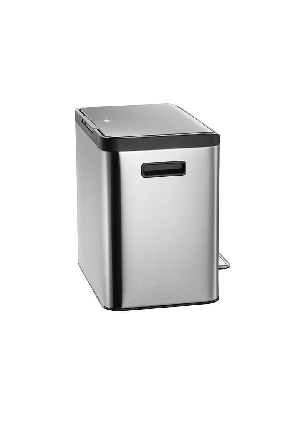 EcoCasa Thùng rác phân loại đạp chân 12+12L Inox mờ