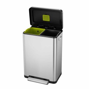 X-Cube Thùng rác phân loại đạp chân 20+20L Inox mờ