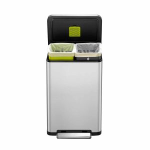 X-Cube Thùng rác phân loại đạp chân 20+20L Inox mờ