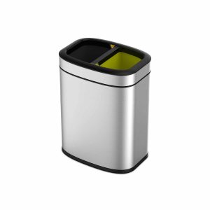 OLI-Cube Thùng rác phân loại nắp mở 10+10L Inox mờ