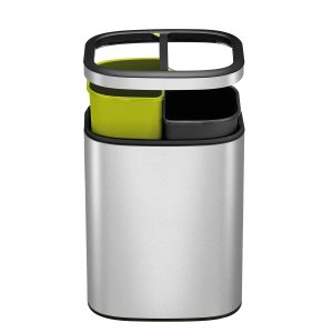 OLI-Cube Thùng rác phân loại nắp mở 10+10L Inox mờ