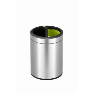 Round Thùng rác phân loại nắp mở 5+5L Inox mờ