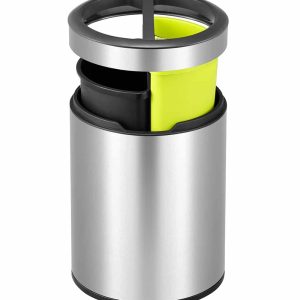 Round Thùng rác phân loại nắp mở 5+5L Inox mờ
