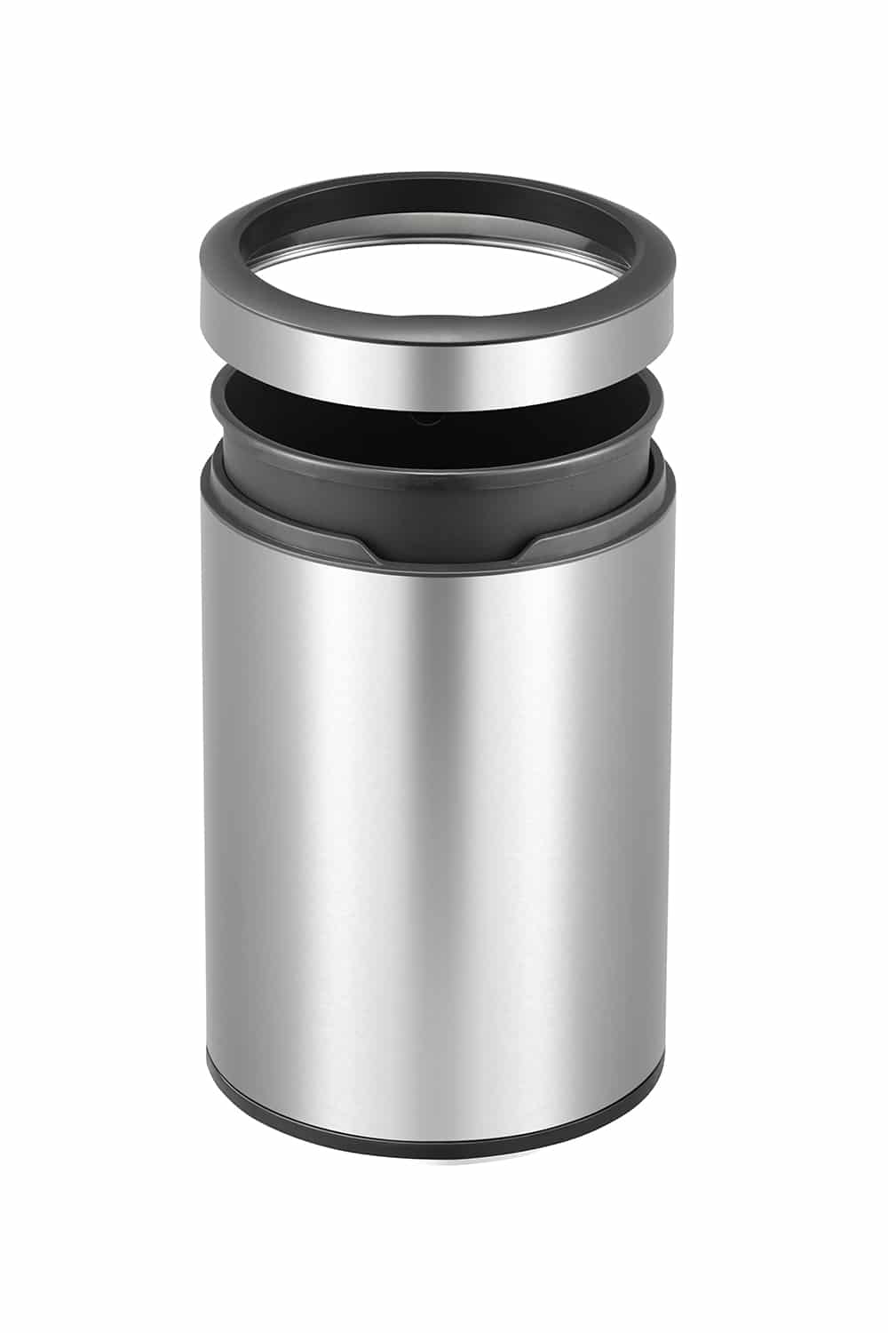 Round Thùng rác nắp mở 12L Inox mờ