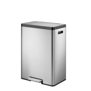 EcoCasa II Thùng rác phân loại đạp chân 20+20L Inox mờ