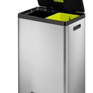 EcoCasa II Thùng rác phân loại đạp chân 20+20L Inox mờ