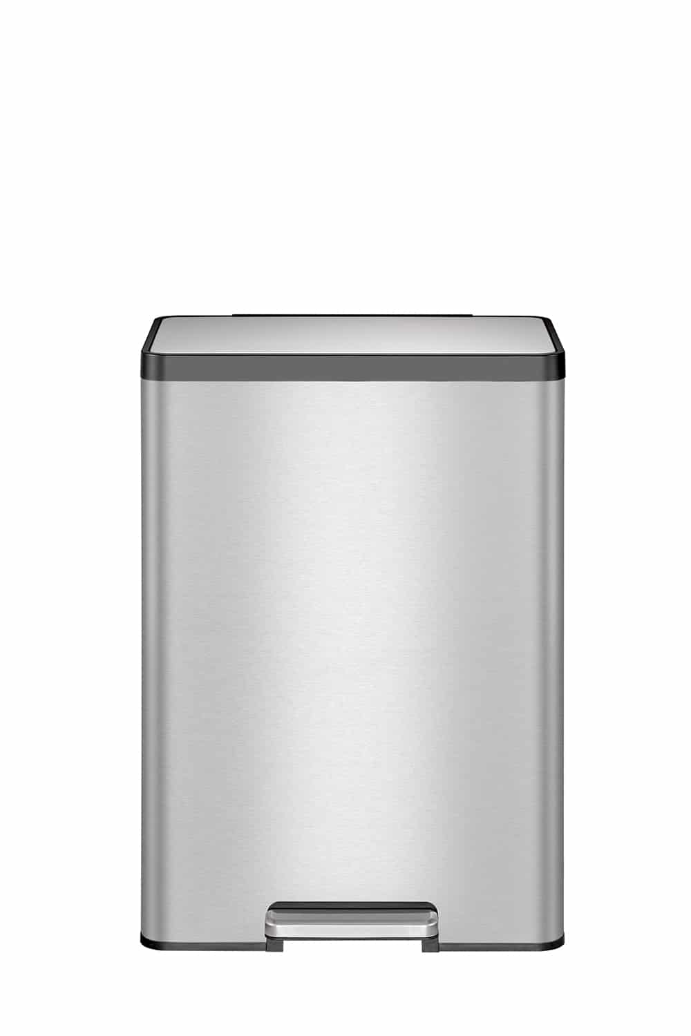 EcoCasa II Thùng rác phân loại đạp chân 20+20L Inox mờ