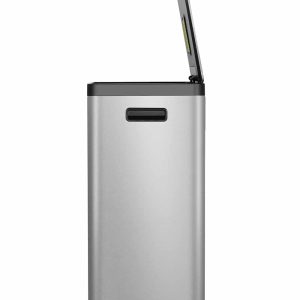 EcoCasa II Thùng rác phân loại đạp chân 20+20L Inox mờ