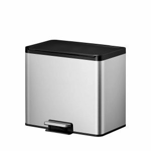 Essential Thùng rác phân loại đạp chân 9+9+9L Inox mờ