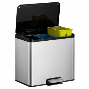 Essential Thùng rác phân loại đạp chân 9+9+9L Inox mờ