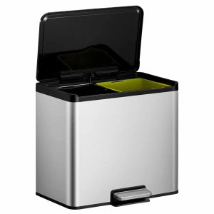 Essential Thùng rác phân loại đạp chân 15+15L Inox mờ