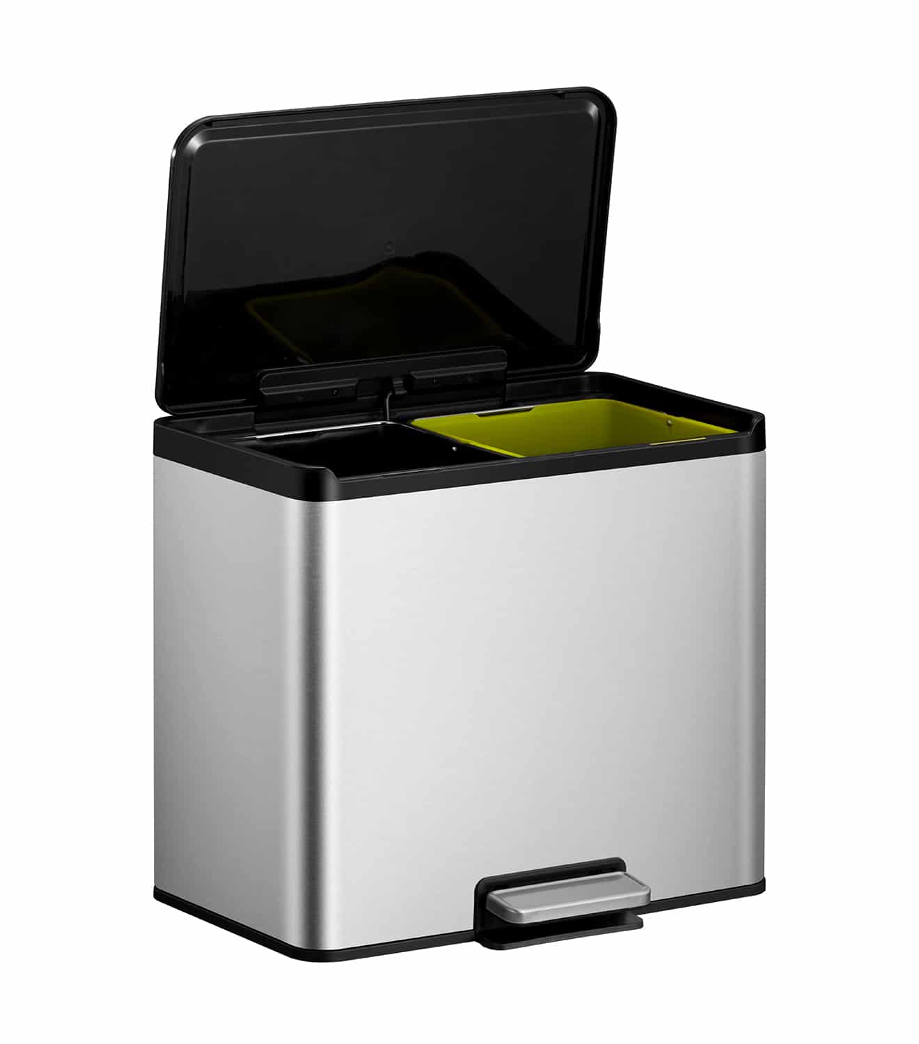 Essential Thùng rác phân loại đạp chân 15+15L Inox mờ