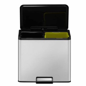 Essential Thùng rác phân loại đạp chân 15+15L Inox mờ