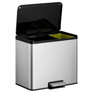 Essential Thùng rác phân loại đạp chân 20+9L Inox mờ