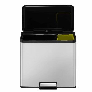 Essential Thùng rác phân loại đạp chân 20+9L Inox mờ