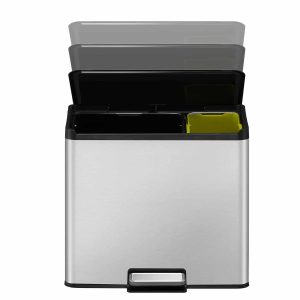 Essential Thùng rác phân loại đạp chân 20+9L Inox mờ