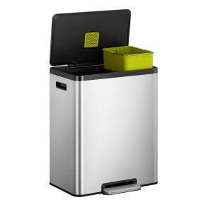 EcoCasa II Thùng rác phân loại đạp chân 36+24L Inox mờ