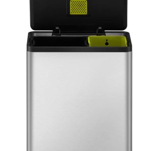 EcoCasa II Thùng rác phân loại đạp chân 36+24L Inox mờ