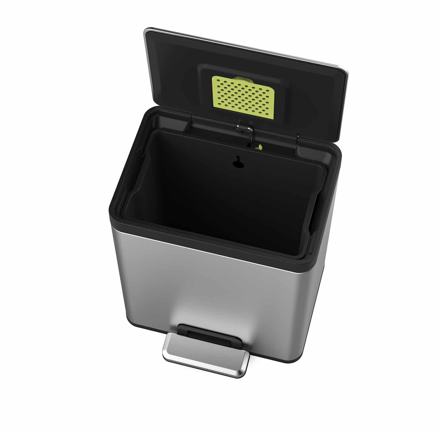 EcoCasa II Thùng rác đạp chân 45L Inox mờ
