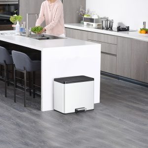 Essential Thùng rác phân loại đạp chân 20+9L Trắng