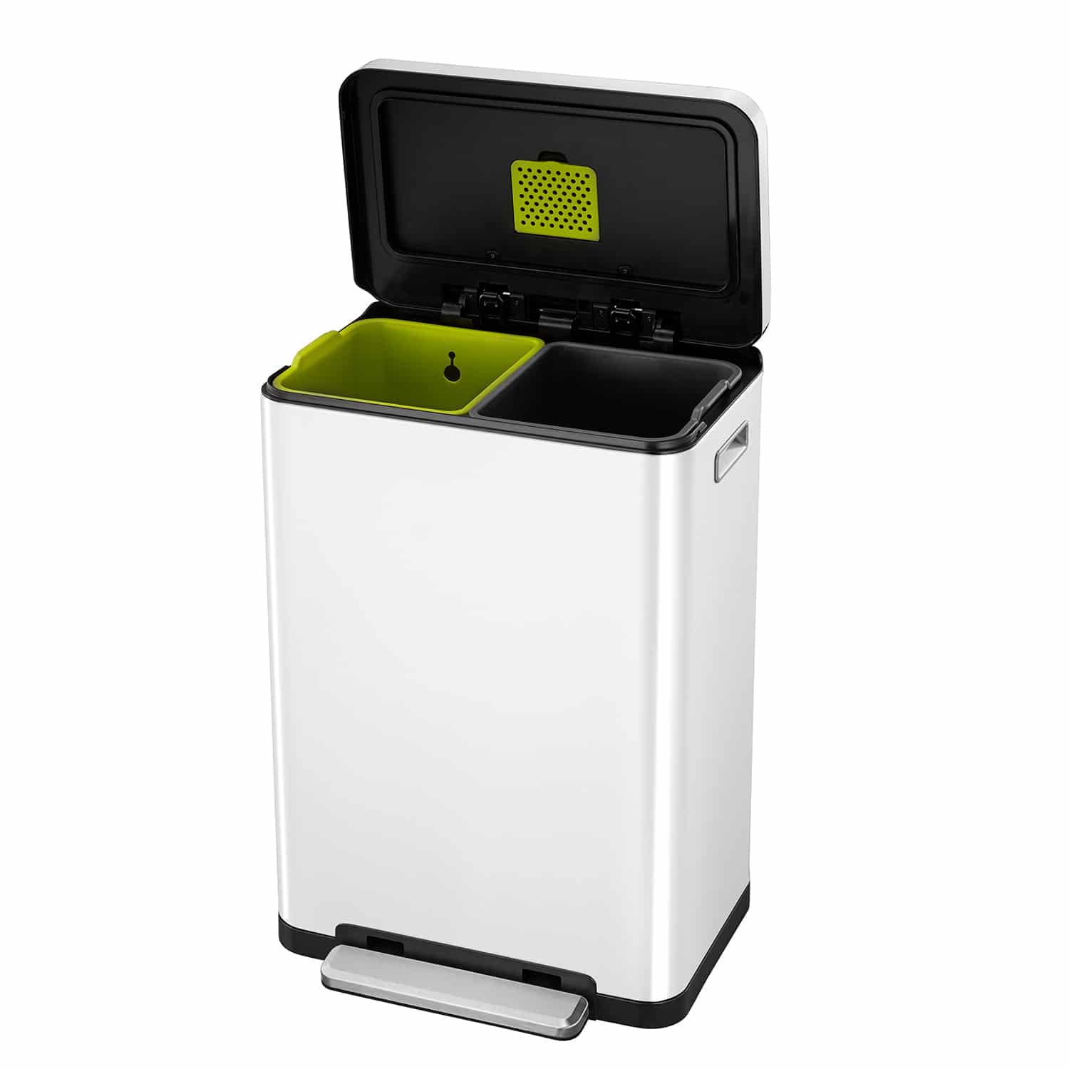 X-Cube Thùng rác phân loại đạp chân 20+20L Trắng