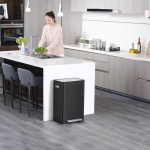 X-Cube Thùng rác phân loại đạp chân 20+20L Đen