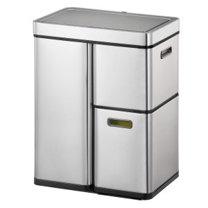 Mirage Plus Thùng rác phân loại cảm biến 30+15+15L Inox mờ