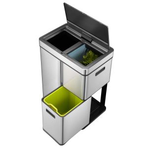 Mirage Plus Thùng rác phân loại cảm biến 30+15+15L Inox mờ