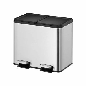 Essential Splitted Thùng rác phân loại đạp chân 10+10L Inox mờ