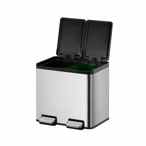Essential Splitted Thùng rác phân loại đạp chân 10+10L Inox mờ