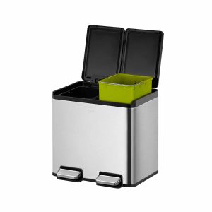Essential Splitted Thùng rác phân loại đạp chân 10+10L Inox mờ