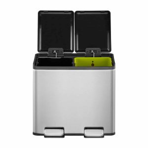 Essential Splitted Thùng rác phân loại đạp chân 10+10L Inox mờ