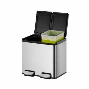 Essential Splitted Thùng rác phân loại đạp chân 10+10L Inox mờ