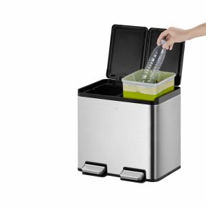 Essential Splitted Thùng rác phân loại đạp chân 10+10L Inox mờ