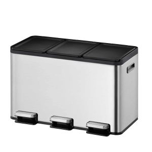 Essential Splitted Thùng rác phân loại đạp chân 10+10+10L Inox mờ
